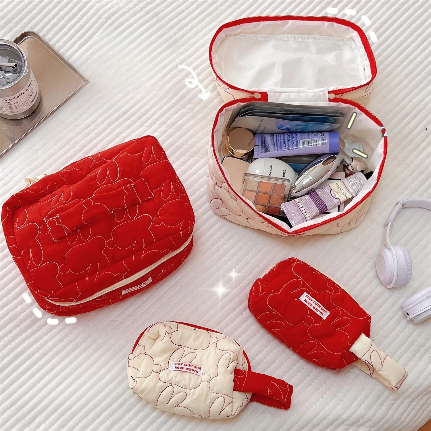 Cute Women Rabbit Quilted Cotton Cosmetic Bag Handbag Lady Tote Makeup Pouch Travel Organizer Storage Zipper Bags Косметичка
Cute Women Rabbit Quilted Cotton Cosmetic Bag Handbag Lady Tote Makeup Pouch Travel Organizer Storage Zipper Bags Косметичка