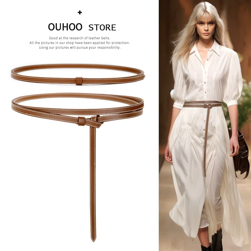 Fashion Women's Belt Double Loop Knotted Skinny Thin Belts Women's Versatile Decorative Leather Waist Chain for dress jeans
Fashion Women's Belt Double Loop Knotted Skinny Thin Belts Women's Versatile Decorative Leather Waist Chain for dress jeans