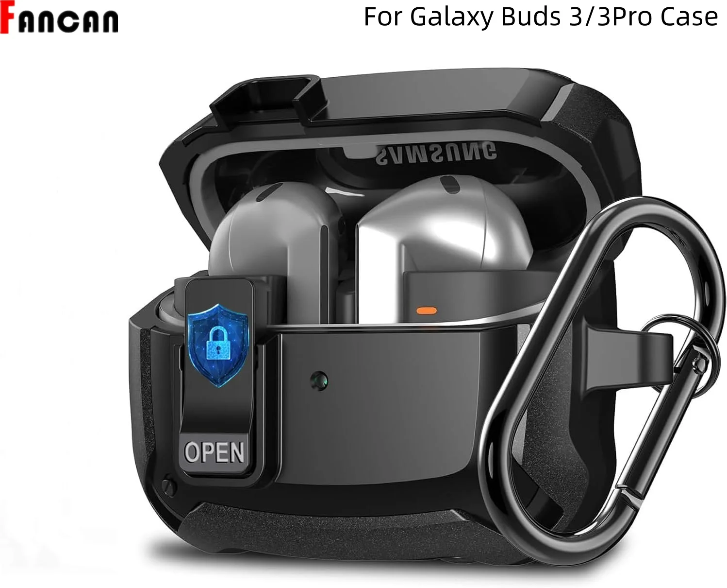 For Samsung Galaxy Buds 3 Pro/Bud3 Case Lock Clip Military Shell Protective Armor Skin with Carabiner For Galaxy Buds Pro 3 Case
For Samsung Galaxy Buds 3 Pro/Bud3 Case Lock Clip Military Shell Protective Armor Skin with Carabiner For Galaxy Buds Pro 3 Case
