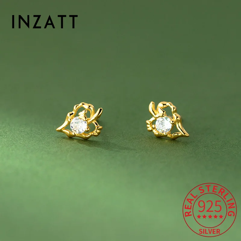 INZATT Real 925 Sterling Silver 18K Gold Zircon Leaves Stud Earrings For Women Cute Fine Jewelry Plant Accessories
INZATT Real 925 Sterling Silver 18K Gold Zircon Leaves Stud Earrings For Women Cute Fine Jewelry Plant Accessories