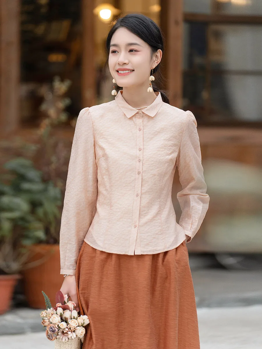 Orange Long Sve irt Women's Slim Fit Faionable Versatile Square Collar Spring New Sle Commute Artistic Sle
Orange Long Sve irt Women's Slim Fit Faionable Versatile Square Collar Spring New Sle Commute Artistic Sle