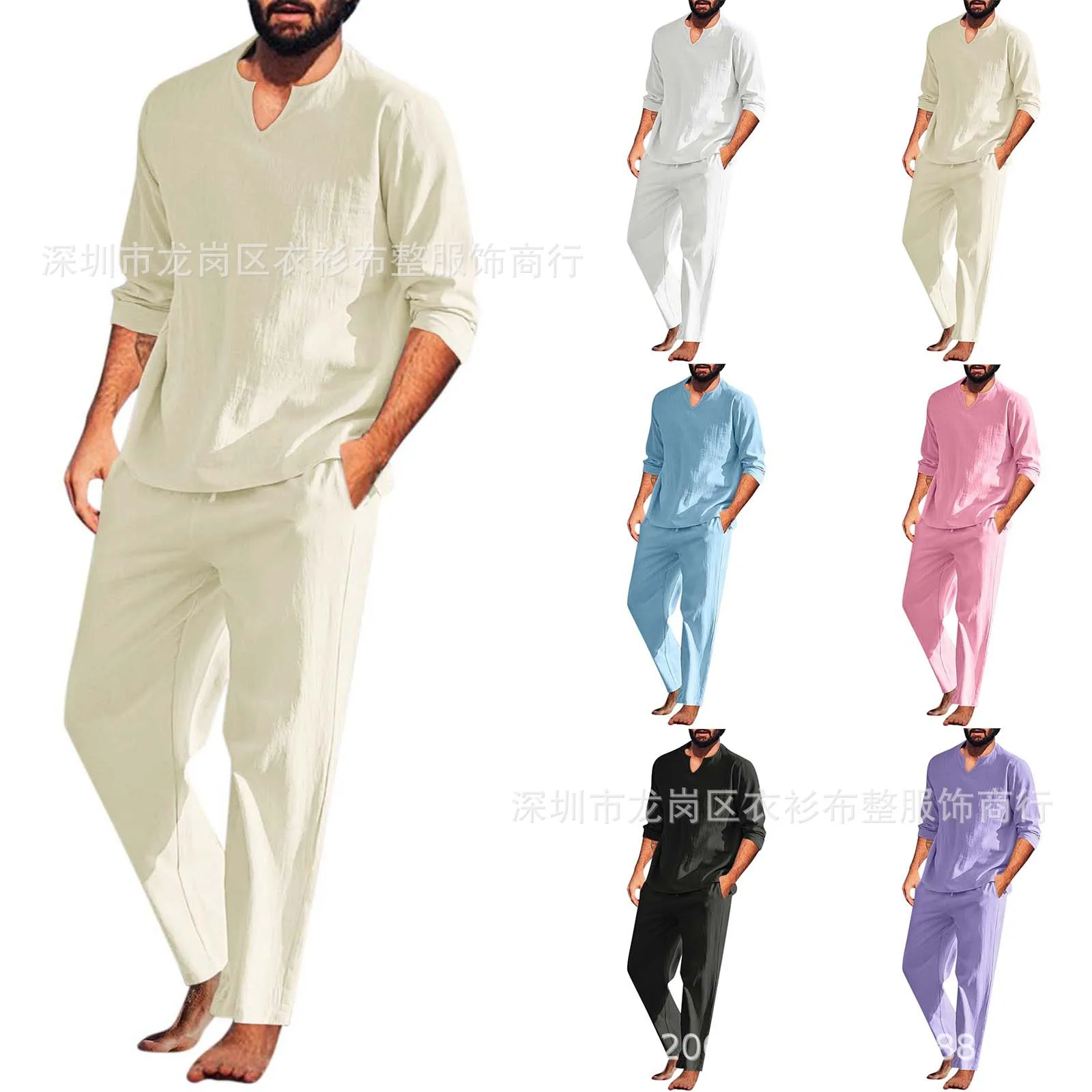 Fashion Men Set Hot Sale High Quality Soft Set Men's New Summer Beach Style Cotton Linen Set
Fashion Men Set Hot Sale High Quality Soft Set Men's New Summer Beach Style Cotton Linen Set
