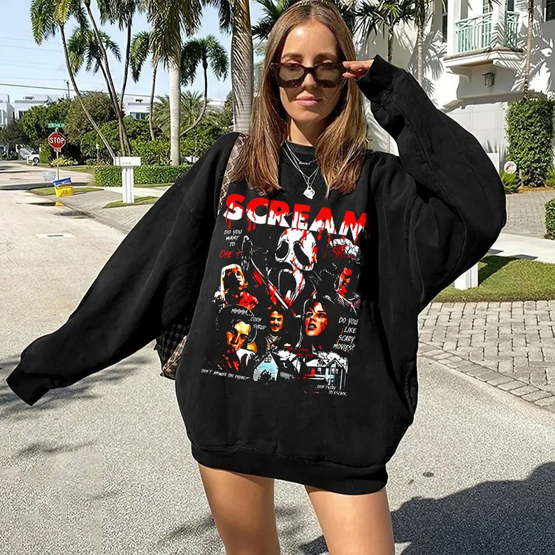 European and American Halloween Scream Long Sleeve Top Women's Casual Hatless Sweater Long Sleeve Jacket
European and American Halloween Scream Long Sleeve Top Women's Casual Hatless Sweater Long Sleeve Jacket