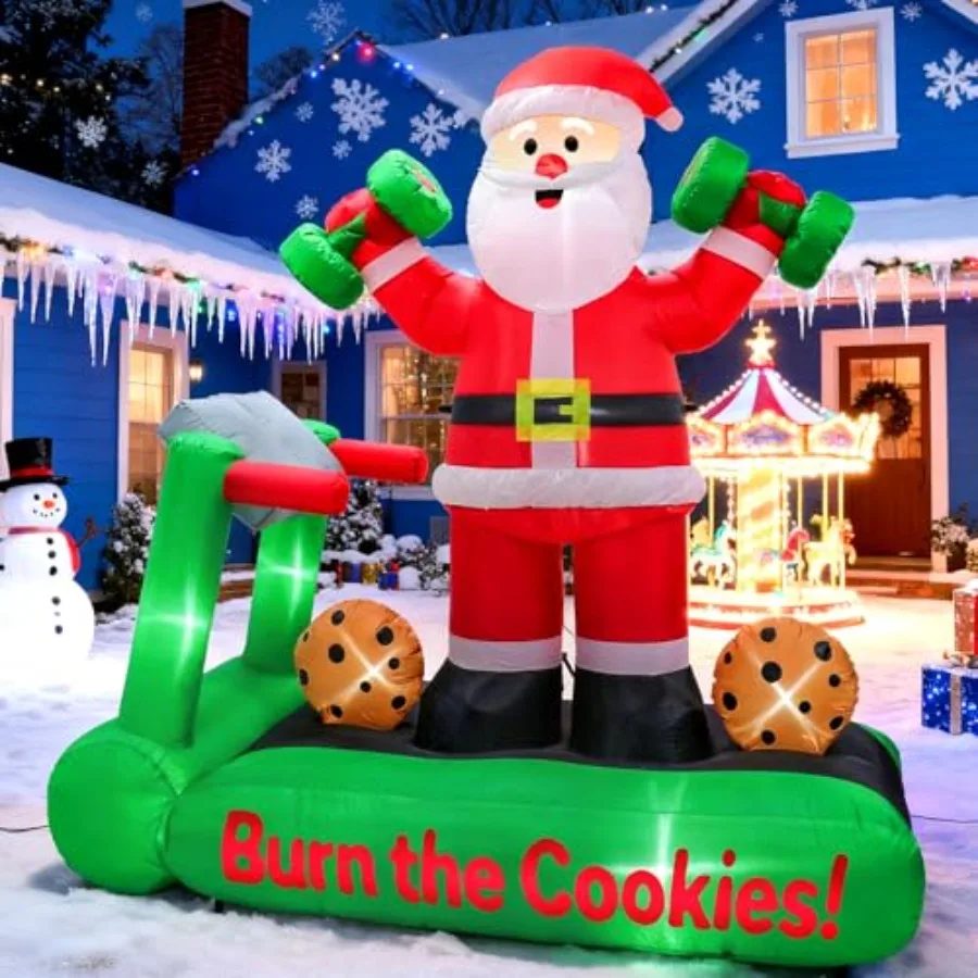 7FT Christmas Inflatable Santa on Treadmill with Dumbbells Funny Fitness Santa Outdoor Blow Up Yard Decoration in Red and White
7FT Christmas Inflatable Santa on Treadmill with Dumbbells Funny Fitness Santa Outdoor Blow Up Yard Decoration in Red and White