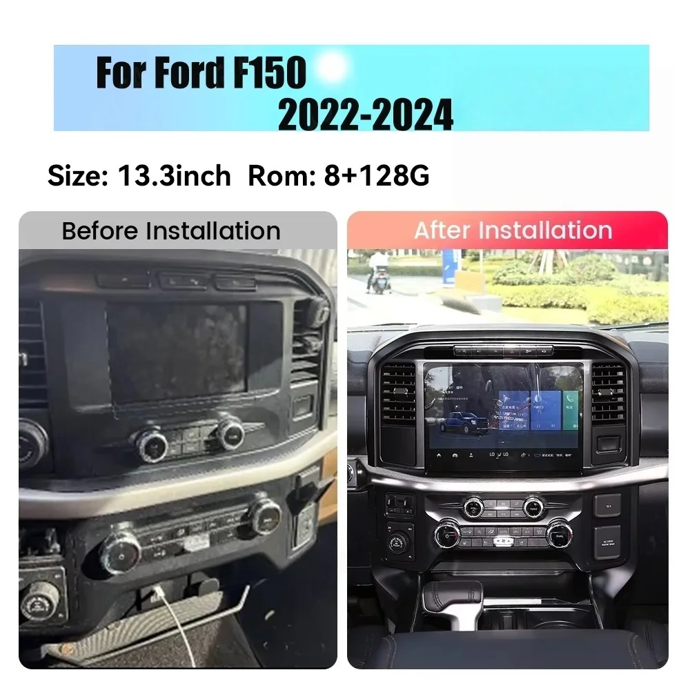 13,3-дюймовый экран Android 14 для Ford F-150 (2015-2025) — автомобильная GPS-навигация, мультимедийный плеер, головное устройство
13,3-дюймовый экран Android 14 для Ford F-150 (2015-2025) — автомобильная GPS-навигация, мультимедийный плеер, головное устройство