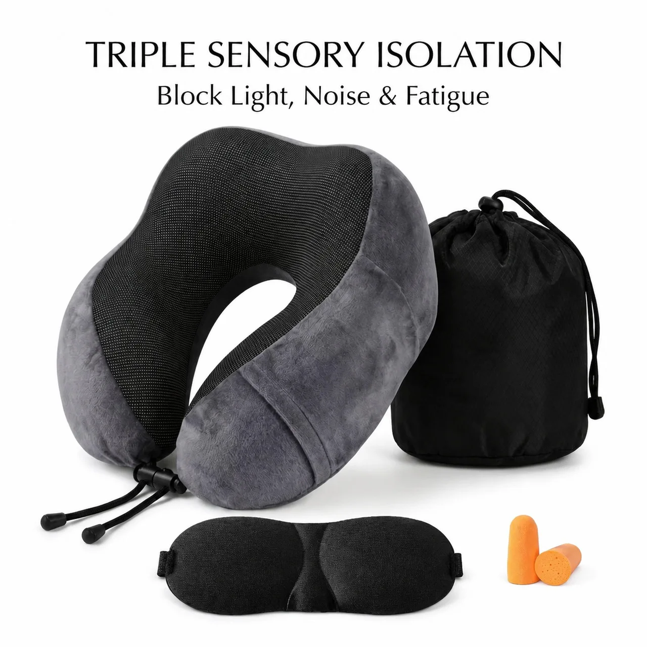 The travel neck pillow supports the head, neck, and chin, is washable, and comes with a storage bag, earplugs, and eye mask
The travel neck pillow supports the head, neck, and chin, is washable, and comes with a storage bag, earplugs, and eye mask