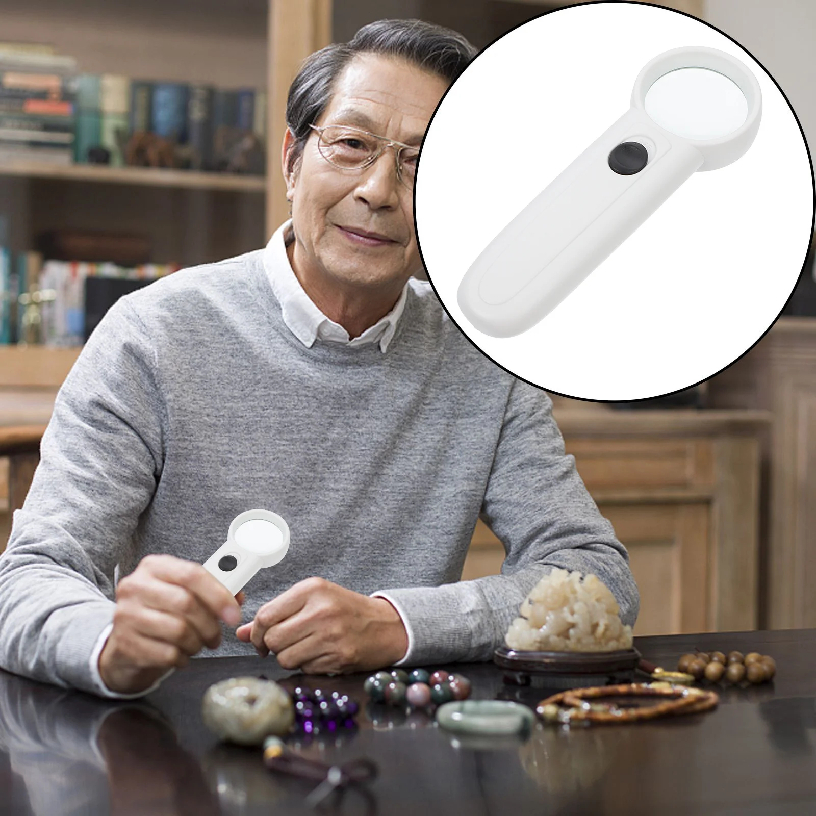 1Pcs Handheld Magnifier Lightweight Plastic Material LED Light Reading Magnifying Glass Portable Observation Tool for Home
1Pcs Handheld Magnifier Lightweight Plastic Material LED Light Reading Magnifying Glass Portable Observation Tool for Home