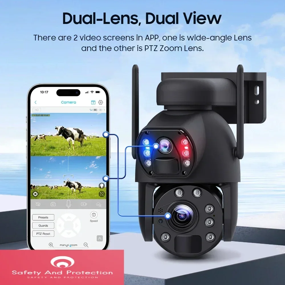 6MP 20X Zoom Dual Lens Battery Security Wifi 4G Outdoor CCTV Camera Speed Dome IP Solar Panel PTZ Camera
6MP 20X Zoom Dual Lens Battery Security Wifi 4G Outdoor CCTV Camera Speed Dome IP Solar Panel PTZ Camera