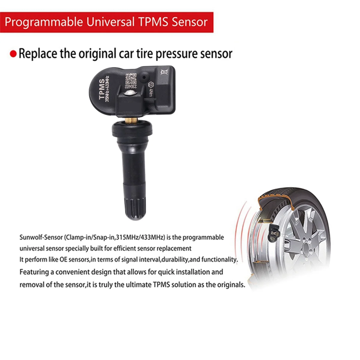 6Pcs Programming MX Sensor 315MHZ 433MHZ Tire TPMS Sensor Universal 2 in 1 Tire Pressure Monitor Repair Tools
6Pcs Programming MX Sensor 315MHZ 433MHZ Tire TPMS Sensor Universal 2 in 1 Tire Pressure Monitor Repair Tools