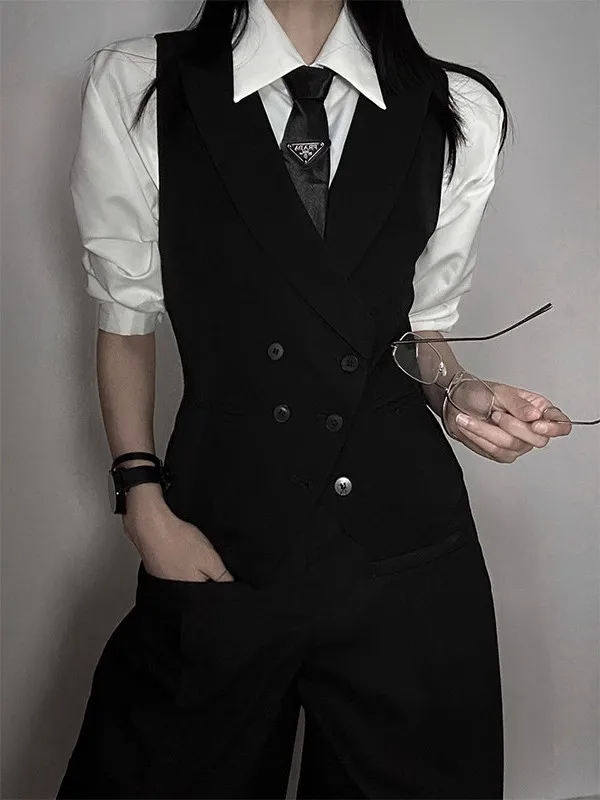 Bla Slim Fit Men's Vest Suit Tailored Ele Gunloe Sle Youthful Trendy ort Length Double Button V-Ne Color
Bla Slim Fit Men's Vest Suit Tailored Ele Gunloe Sle Youthful Trendy ort Length Double Button V-Ne Color