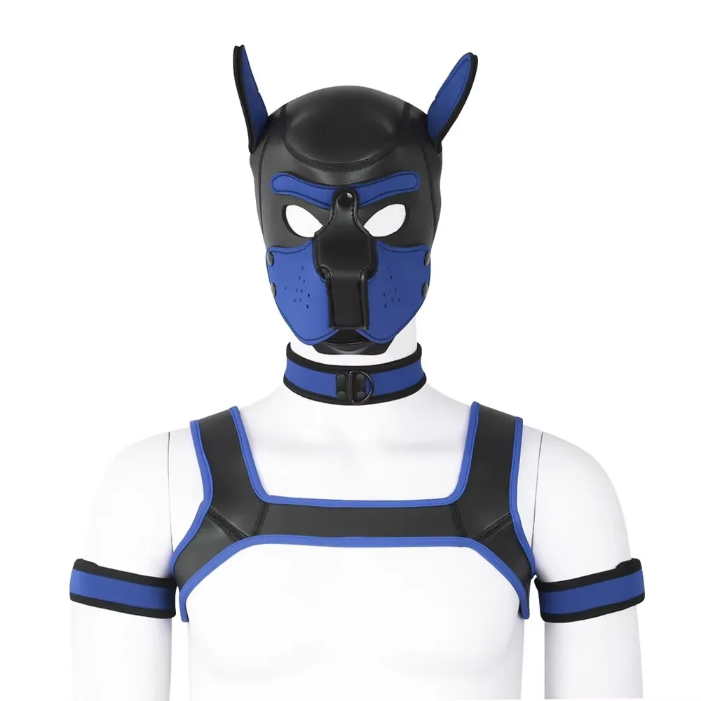 Unisex Costume Dance Dog Head Mask Neoprene Play Body Restraint Costume Chest Harness Belt Top Dog Hood Choker Collar Arm Set
Unisex Costume Dance Dog Head Mask Neoprene Play Body Restraint Costume Chest Harness Belt Top Dog Hood Choker Collar Arm Set