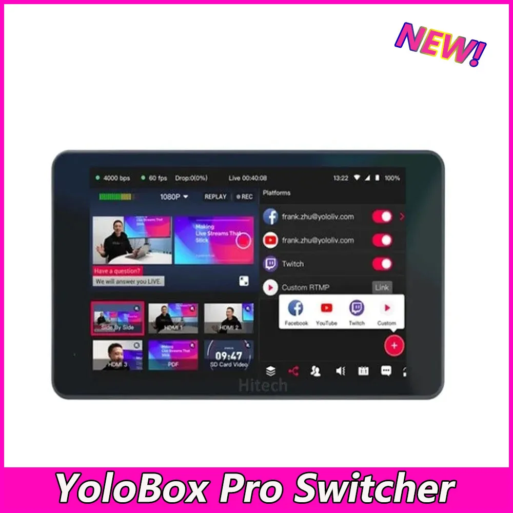 YOLOLIV YoloBox Pro 8-дюймовый ЖК-монитор 400 нит 3 входа HDMI-совместимые с максимально совершенной многокамерной системой переключения
YOLOLIV YoloBox Pro 8-дюймовый ЖК-монитор 400 нит 3 входа HDMI-совместимые с максимально совершенной многокамерной системой переключения