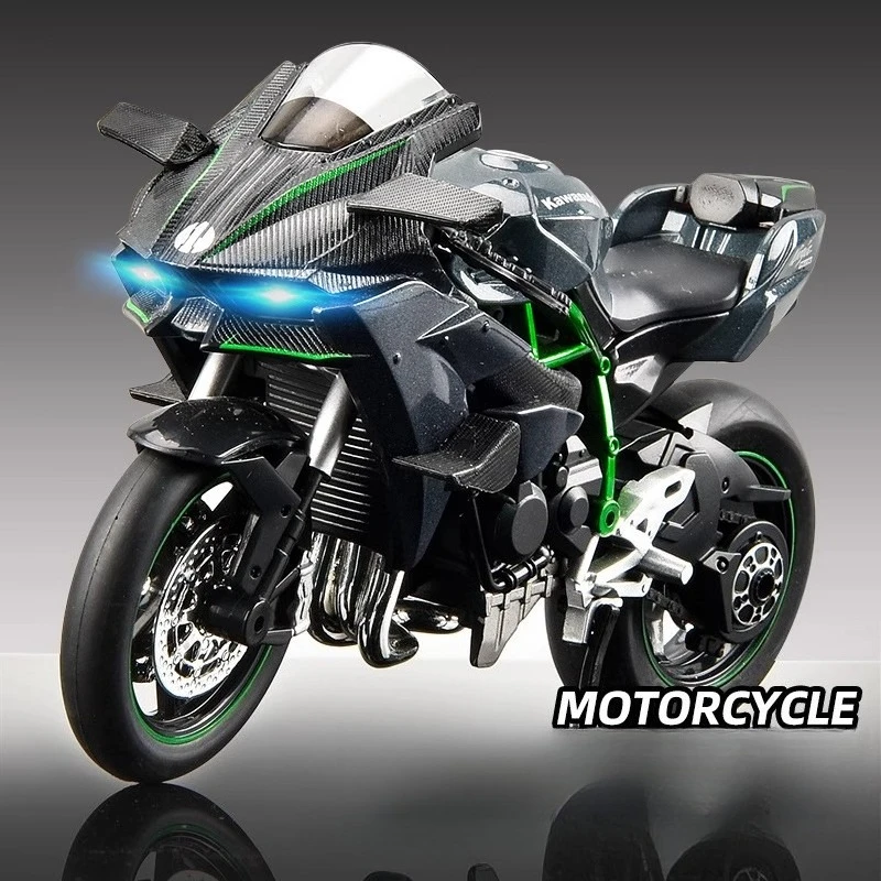 1:12 Kawasaki H2R модель мотоцикла из сплава, амортизаторы, коллекция звуков и света, игрушечный автомобиль, подарок для ребенка
1:12 Kawasaki H2R модель мотоцикла из сплава, амортизаторы, коллекция звуков и света, игрушечный автомобиль, подарок для ребенка