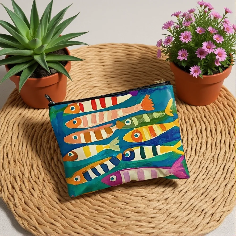 Креативная косметичка с узором Сардина, шикарная холщовая сумка на молнии, дорожная косметичка, водонепроницаемый органайзер для макияжа для унисекс
Креативная косметичка с узором Сардина, шикарная холщовая сумка на молнии, дорожная косметичка, водонепроницаемый органайзер для макияжа для унисекс