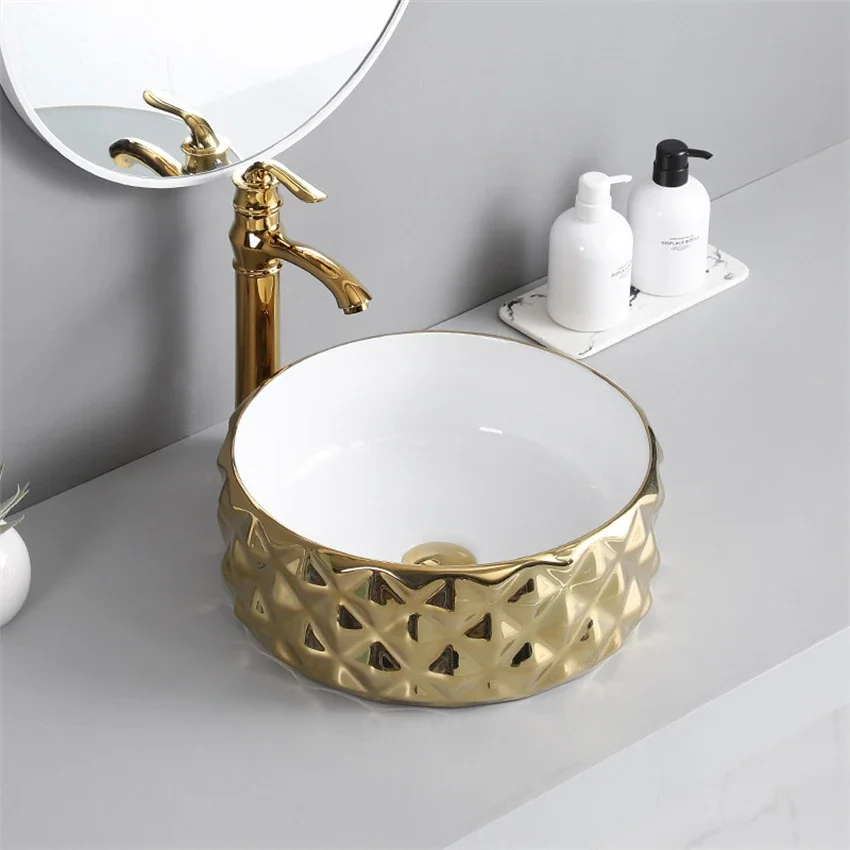 Integrated Ceramic Tabletop Basin Electroplated Wash Basin Toilet Circular Household Hotel Engineering Wash Basin 400*400*150mm
Integrated Ceramic Tabletop Basin Electroplated Wash Basin Toilet Circular Household Hotel Engineering Wash Basin 400*400*150mm