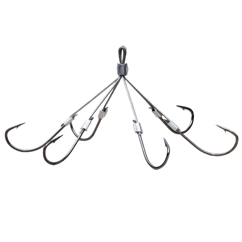 High Carbon Steel Handmade Tied Hard Steel Wire Treble Hooks 4-Prong Barbed Anchor Hooks Bighead Silver Carp Fishing Hooks Set
High Carbon Steel Handmade Tied Hard Steel Wire Treble Hooks 4-Prong Barbed Anchor Hooks Bighead Silver Carp Fishing Hooks Set