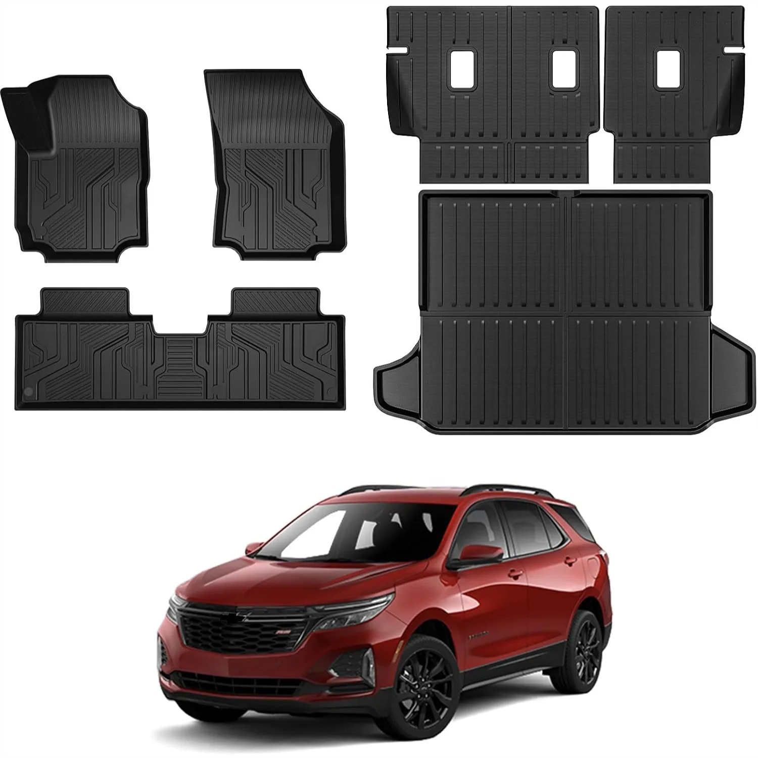Всепогодные коврики TPE с защитой багажника и накладкой на спинку сидений для Chevy Equinox GMC Terrain 2018-2024, полный комплект на заказ
Всепогодные коврики TPE с защитой багажника и накладкой на спинку сидений для Chevy Equinox GMC Terrain 2018-2024, полный комплект на заказ