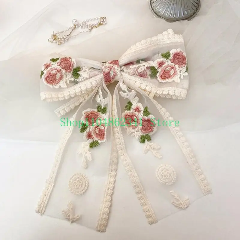 652F Lace Bows Elegant Bowknot 2000s Side Clip Embroidered Hair Clip Sweet Girls
652F Lace Bows Elegant Bowknot 2000s Side Clip Embroidered Hair Clip Sweet Girls