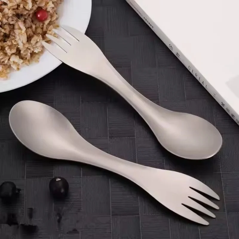 Multifunctional Camping Cutlery 2 in 1 Easy to Carry Spoon Fork Reusable Double Ended Titanium Spork for Outdoor Camping Travel
Multifunctional Camping Cutlery 2 in 1 Easy to Carry Spoon Fork Reusable Double Ended Titanium Spork for Outdoor Camping Travel