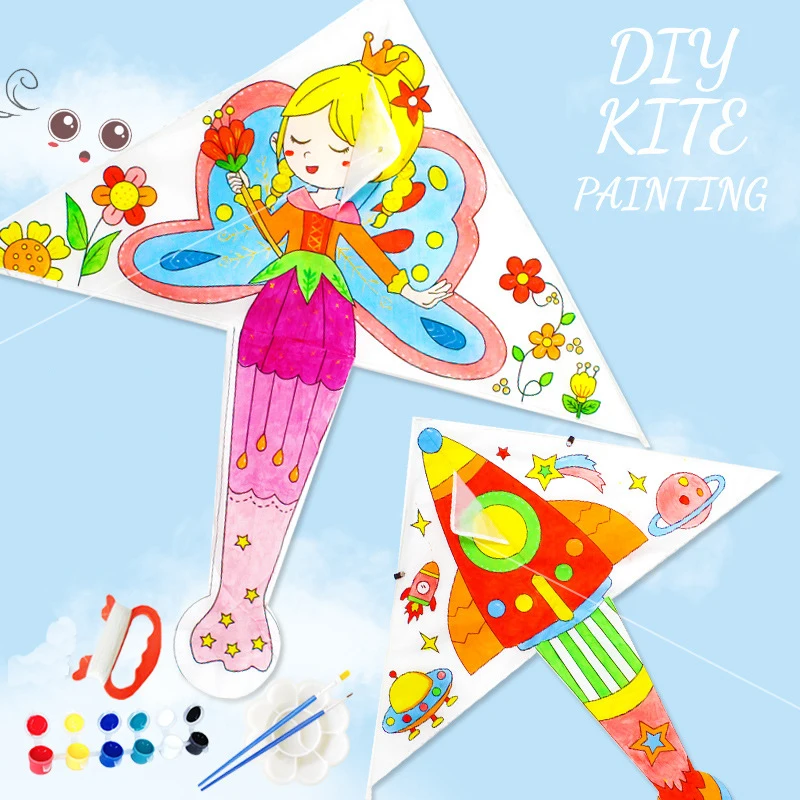 DIY Painting Craft Toys Kite for Kindergarten Children Creative Handmade Art Graffiti Kite
DIY Painting Craft Toys Kite for Kindergarten Children Creative Handmade Art Graffiti Kite