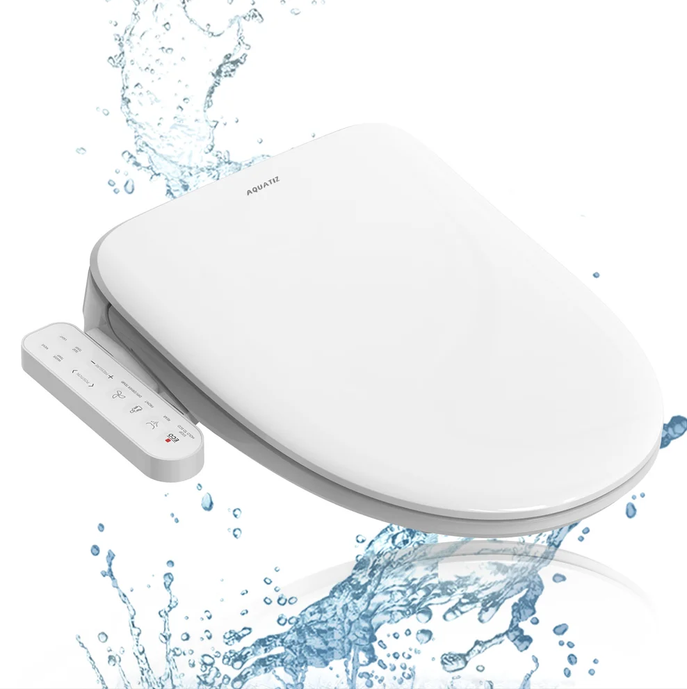 Удлиненное умное сиденье для унитаза AQUATIZ, электронное сиденье для унитаза с подогревом, сиденье для унитаза с зажимом 
Удлиненное умное сиденье для унитаза AQUATIZ, электронное сиденье для унитаза с подогревом, сиденье для унитаза с зажимом