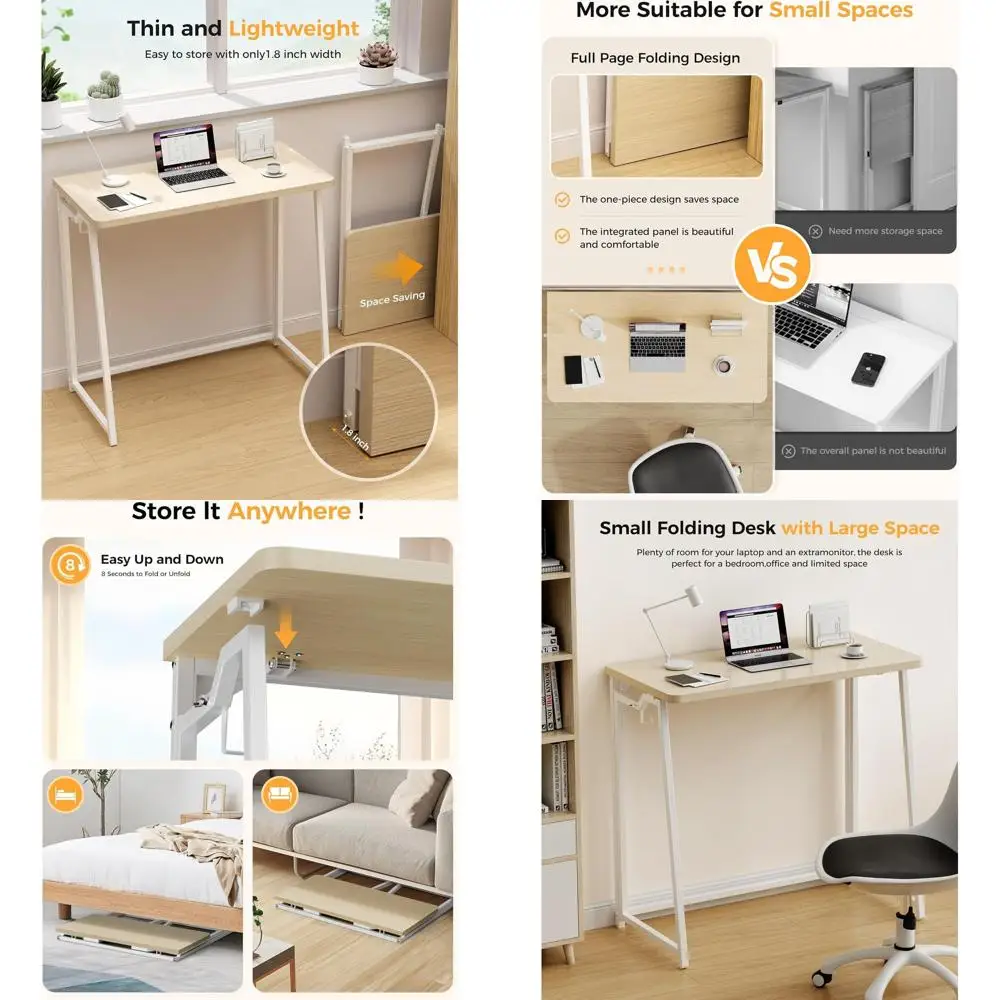 Компактный складной стол, письменный стол из дуба 31,5 дюйма для небольших помещений, подходит для домашнего офиса или спальни
Компактный складной стол, письменный стол из дуба 31,5 дюйма для небольших помещений, подходит для домашнего офиса или спальни