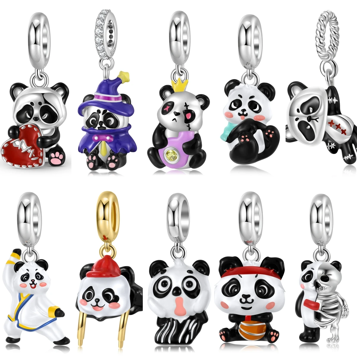 KATAOKA 925 Sterling Silver Panda Doll Magic Hat Love Kung Fu Pendant Gift Charm Bead for Women Mother Girl Bracelet Making Acce
KATAOKA 925 Sterling Silver Panda Doll Magic Hat Love Kung Fu Pendant Gift Charm Bead for Women Mother Girl Bracelet Making Acce