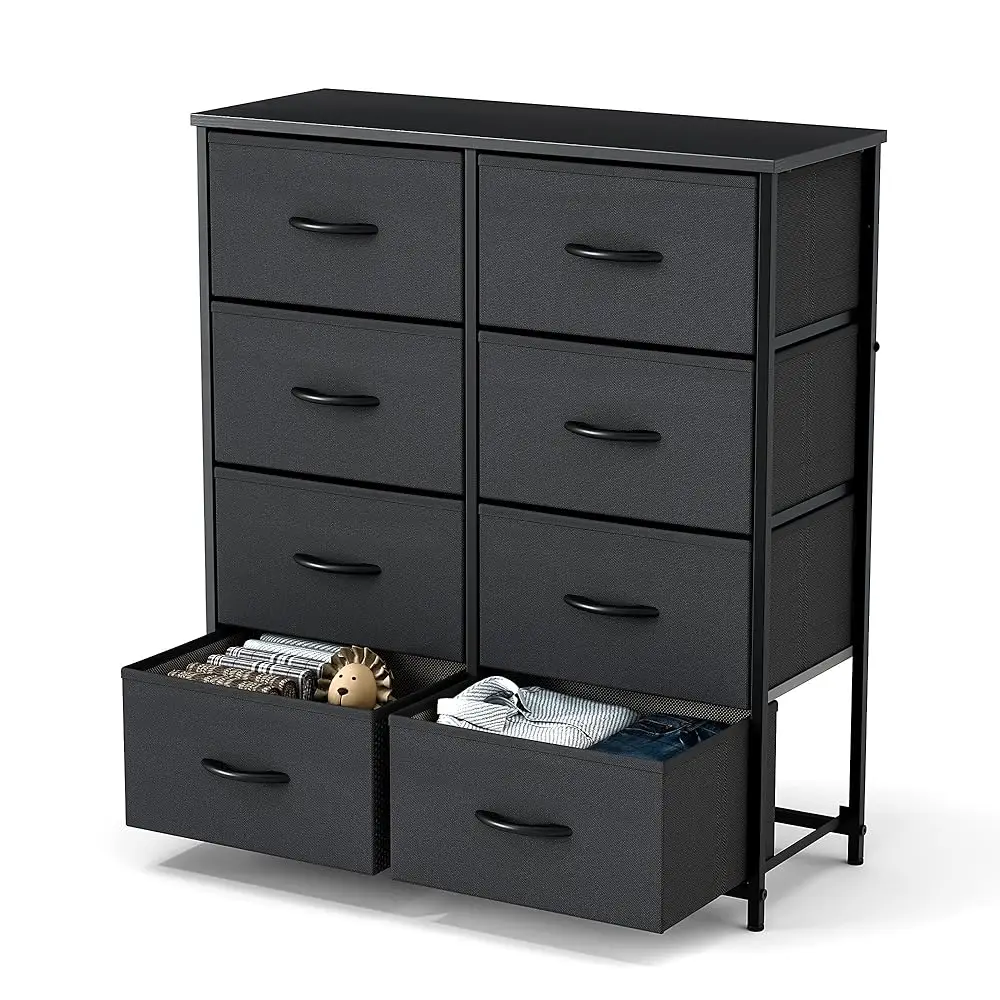 Dresser For Bedroom With 8 Storage Drawers, Tall Large Fabric Storage Tower Organizer, Chest Of Drawers With Metal Frame Wooden
Dresser For Bedroom With 8 Storage Drawers, Tall Large Fabric Storage Tower Organizer, Chest Of Drawers With Metal Frame Wooden