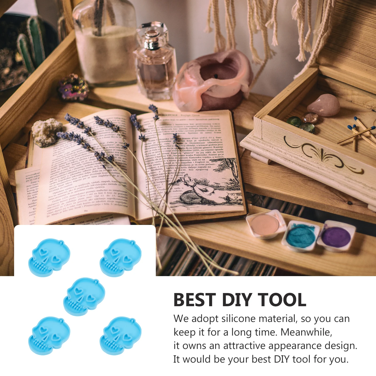 5pcs Key Chain Molds DIY Silicone Mold Skull Shape Pendant Making Epoxy Casting Jewelry Accessories Portable Durable Design
5pcs Key Chain Molds DIY Silicone Mold Skull Shape Pendant Making Epoxy Casting Jewelry Accessories Portable Durable Design