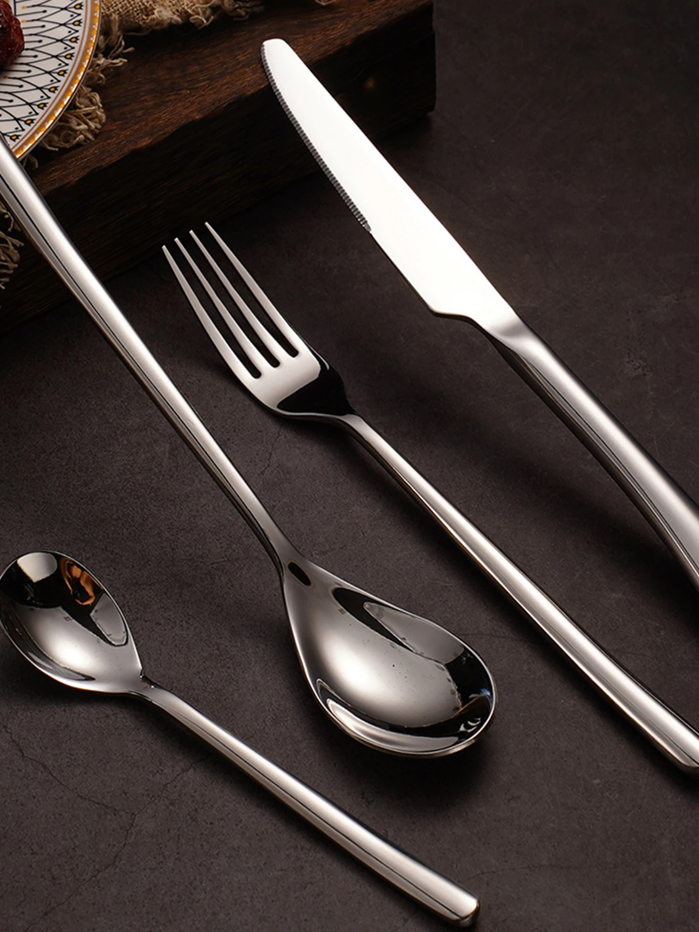 Jojos L Pdmaze304 Stainl Steel Moonlight Cutlery Set Western Dining Utensils Four-Piece Set including Fork Knife Spoon
Jojos L Pdmaze304 Stainl Steel Moonlight Cutlery Set Western Dining Utensils Four-Piece Set including Fork Knife Spoon