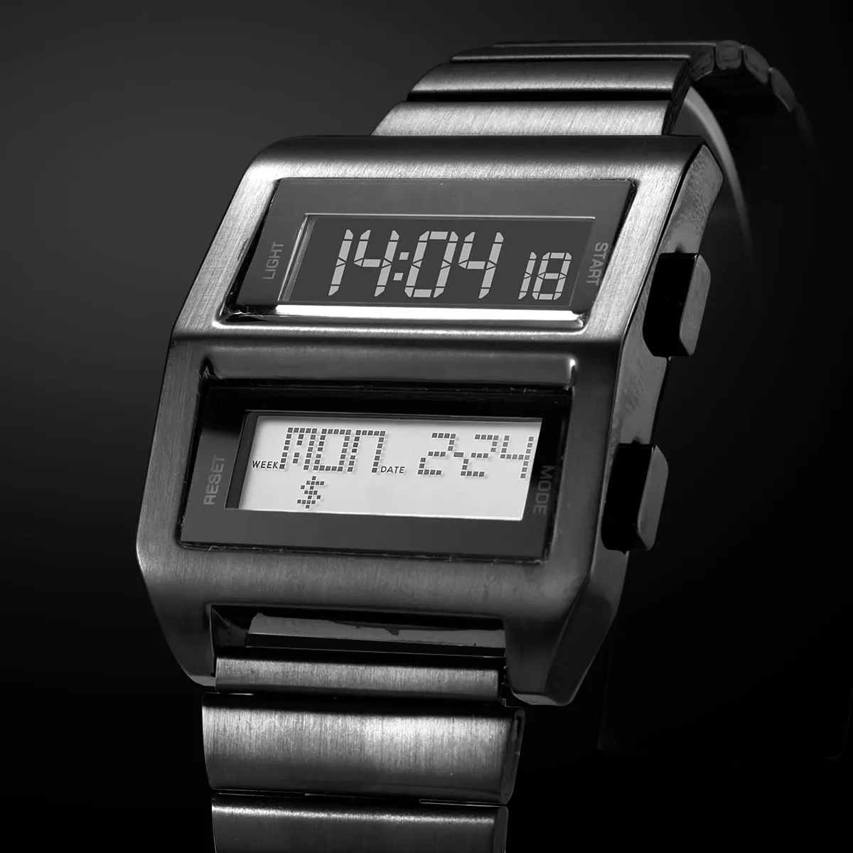 MEGIR киберпанк стиль ретро цифровые часы с двойным дисплеем для мужчин модные электронные наручные часы с ремешком из нержавеющей стали 0324
MEGIR киберпанк стиль ретро цифровые часы с двойным дисплеем для мужчин модные электронные наручные часы с ремешком из нержавеющей стали 0324