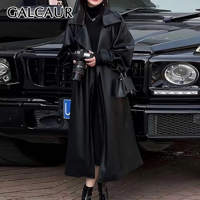 GALCAUR Fashion Loose Leather Jacket For Women Lapel Long Sleeve Patchwork Belt Motorcycle Temperament Coats Female 2024 Autumn
GALCAUR Fashion Loose Leather Jacket For Women Lapel Long Sleeve Patchwork Belt Motorcycle Temperament Coats Female 2024 Autumn