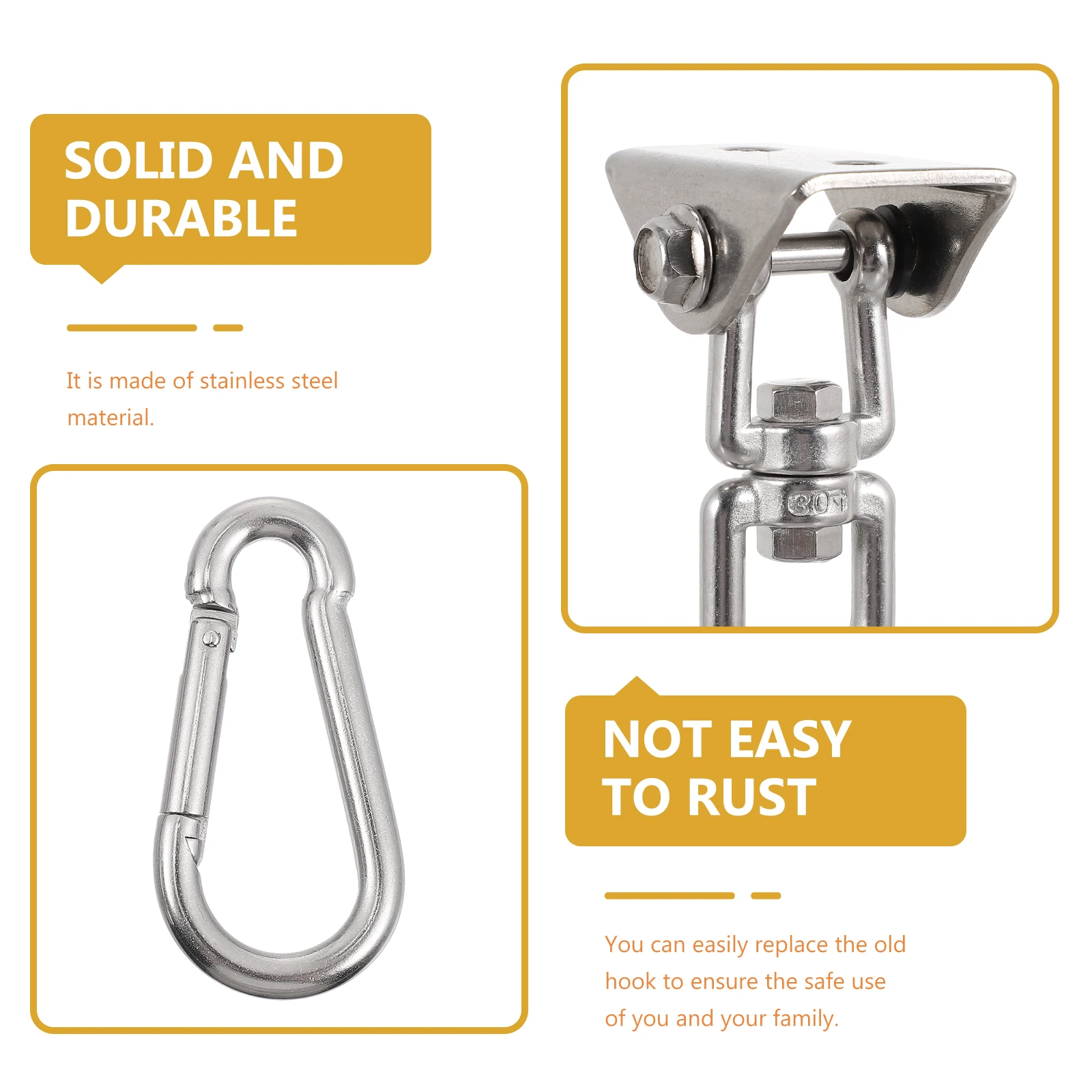 1 set 1 Set Stainless Steel Hammock Durable Suspension Swing Hanging Kit Lifting Hook Swing Fixing Hook Hanging Hooks Outdoor
1 set 1 Set Stainless Steel Hammock Durable Suspension Swing Hanging Kit Lifting Hook Swing Fixing Hook Hanging Hooks Outdoor