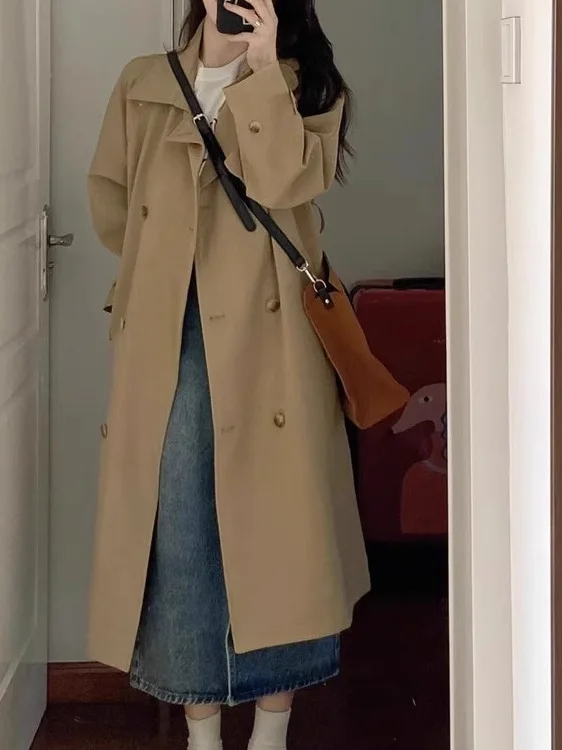 Korean Sle Women's Windbreaker Jaet Loose Fit Slimming Medium Length Coat Spring Autumn Faionable Small Stature
Korean Sle Women's Windbreaker Jaet Loose Fit Slimming Medium Length Coat Spring Autumn Faionable Small Stature