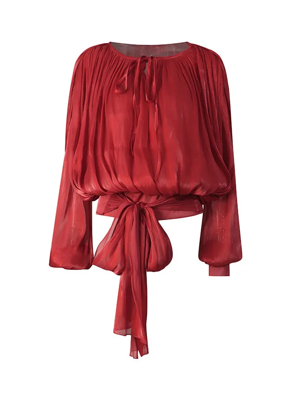 Elegant Style plus Size Loose Fit Shirt Women's Top with Sash Design Slimming Effect Spring Autumn Fashion Polyester Fabric
Elegant Style plus Size Loose Fit Shirt Women's Top with Sash Design Slimming Effect Spring Autumn Fashion Polyester Fabric