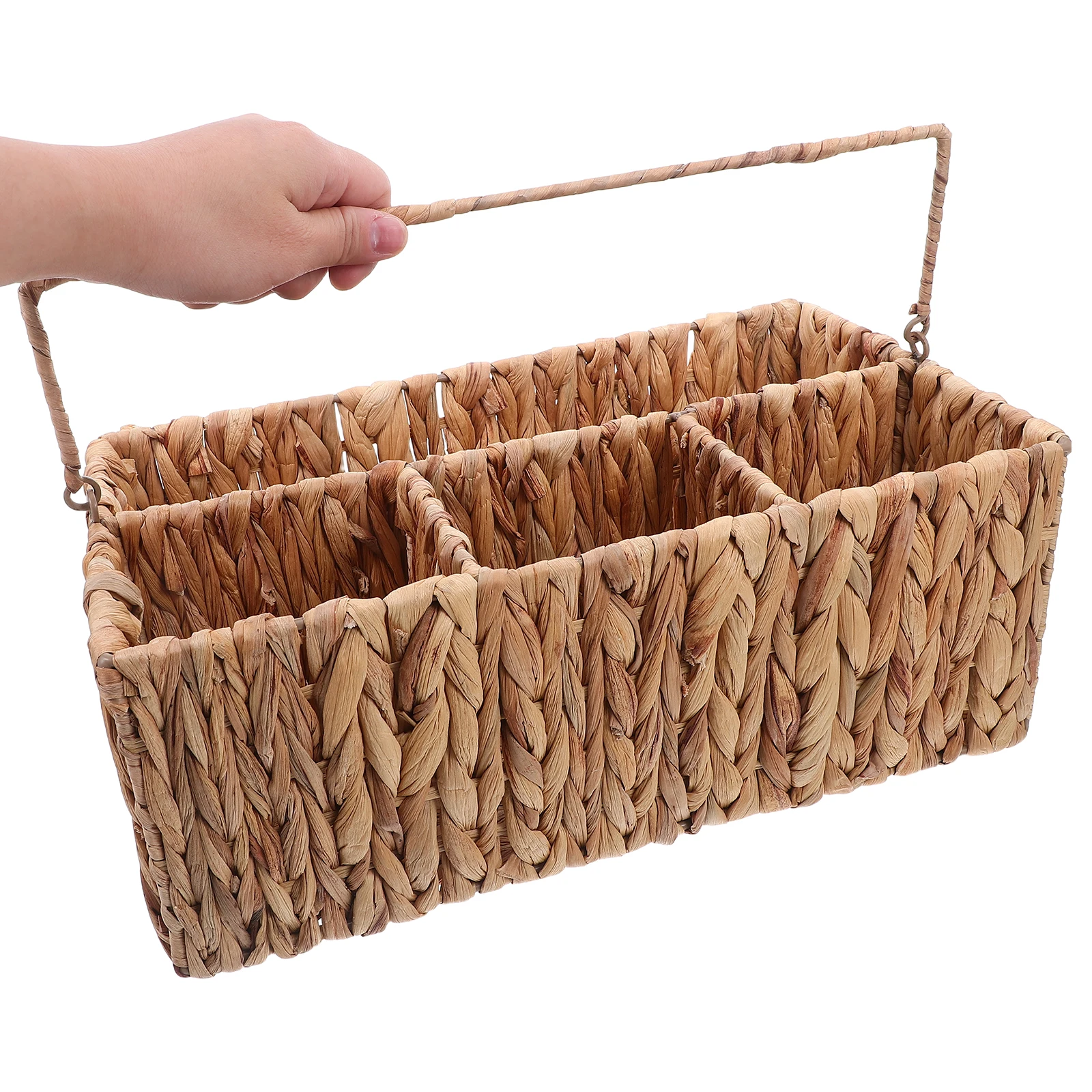 Wicker Silverware Caddy 4 Compartments Handwoven Picnic Basket Portable Cutlery Utensil Holder Flatware Organizer for Parties
Wicker Silverware Caddy 4 Compartments Handwoven Picnic Basket Portable Cutlery Utensil Holder Flatware Organizer for Parties