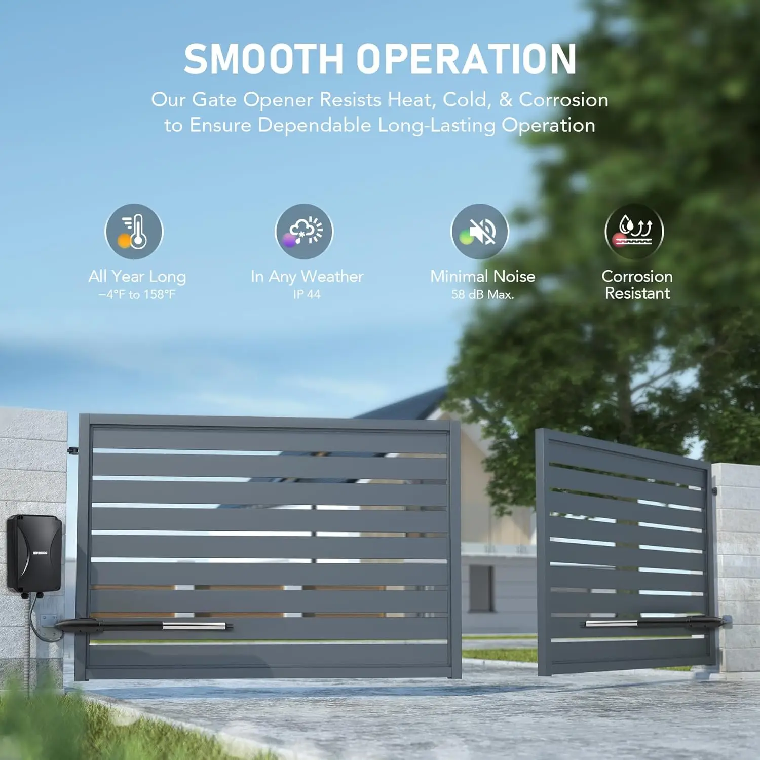 Automatic Dual Swing Gate Opener Kit, Electric Gate Opener for Doors up to 660lb*2 18ft, Driveway Home Garden Gate System for Do
Automatic Dual Swing Gate Opener Kit, Electric Gate Opener for Doors up to 660lb*2 18ft, Driveway Home Garden Gate System for Do