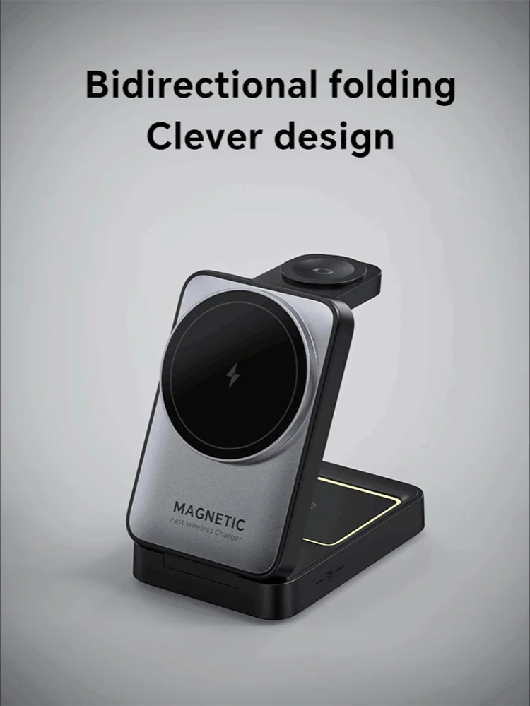 15W 3 in 1 Magnetic Wireless Charger Phone Foldable Qi Charger Holder for SmartWatch Earbuds Earphone for iPhone 
15W 3 in 1 Magnetic Wireless Charger Phone Foldable Qi Charger Holder for SmartWatch Earbuds Earphone for iPhone