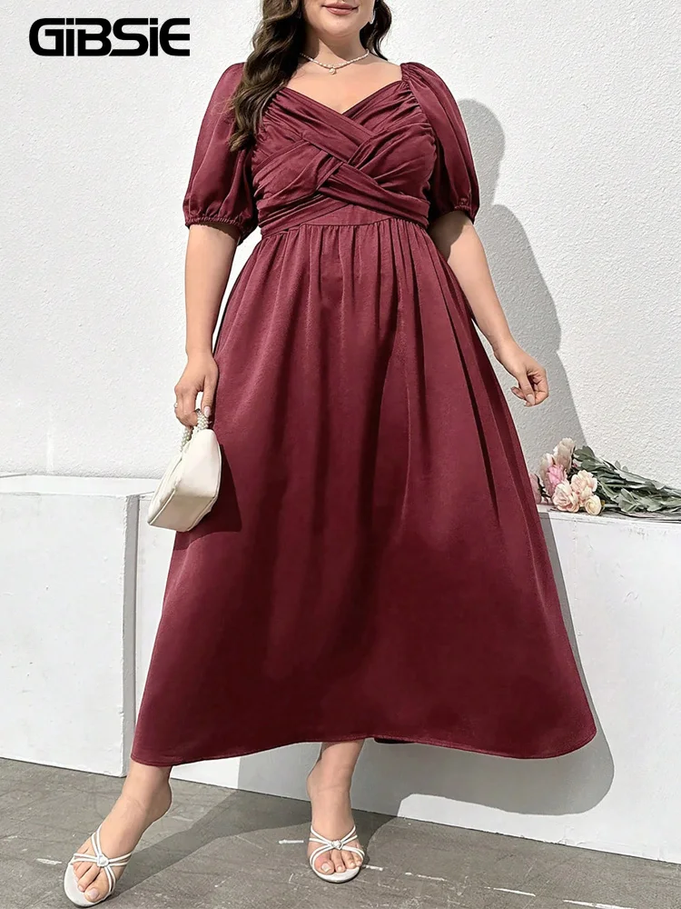 GIBSIE Plus Size Sweetheart Neck Puff Sleeve Party Long Dress Women 2026 Summer Elegant High Waist Slim Ladies A-Line Dresses
GIBSIE Plus Size Sweetheart Neck Puff Sleeve Party Long Dress Women 2026 Summer Elegant High Waist Slim Ladies A-Line Dresses