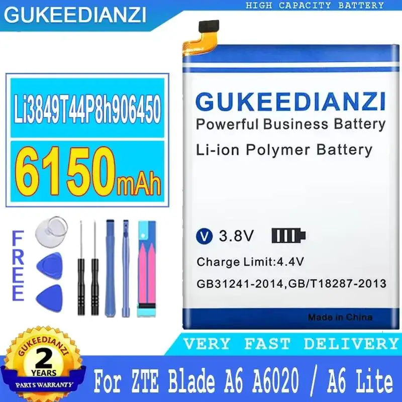 Long-Lasting Performance For Zte Blade A6 A6020 A6 Lite A0622 Mobile Phone Battery 6150mAh Li3849T44P8h906450
Long-Lasting Performance For Zte Blade A6 A6020 A6 Lite A0622 Mobile Phone Battery 6150mAh Li3849T44P8h906450