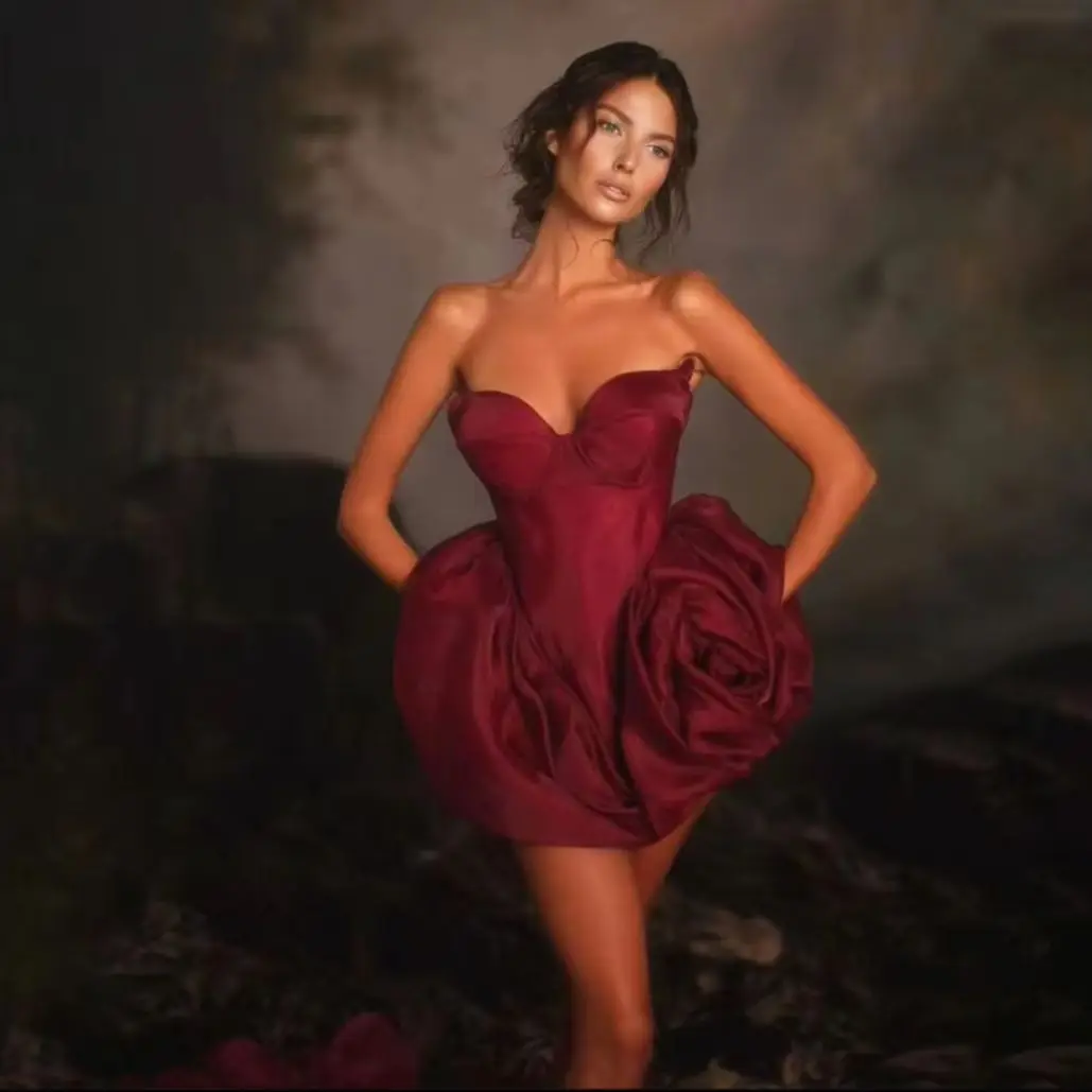 Sexy Burgundy Short Party Dress robe de soiree Sweetheart Dancing Dress Prom Gowns Floral Maxi Women Mini Dresses Flower Draped
Sexy Burgundy Short Party Dress robe de soiree Sweetheart Dancing Dress Prom Gowns Floral Maxi Women Mini Dresses Flower Draped