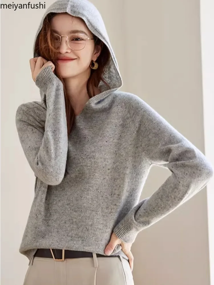 Korean Style High-end Hooded Knitted Sweater Women Spring Autumn Fashion Interior Thin Casual Base Shirt All-match Long Sleeve
Korean Style High-end Hooded Knitted Sweater Women Spring Autumn Fashion Interior Thin Casual Base Shirt All-match Long Sleeve
