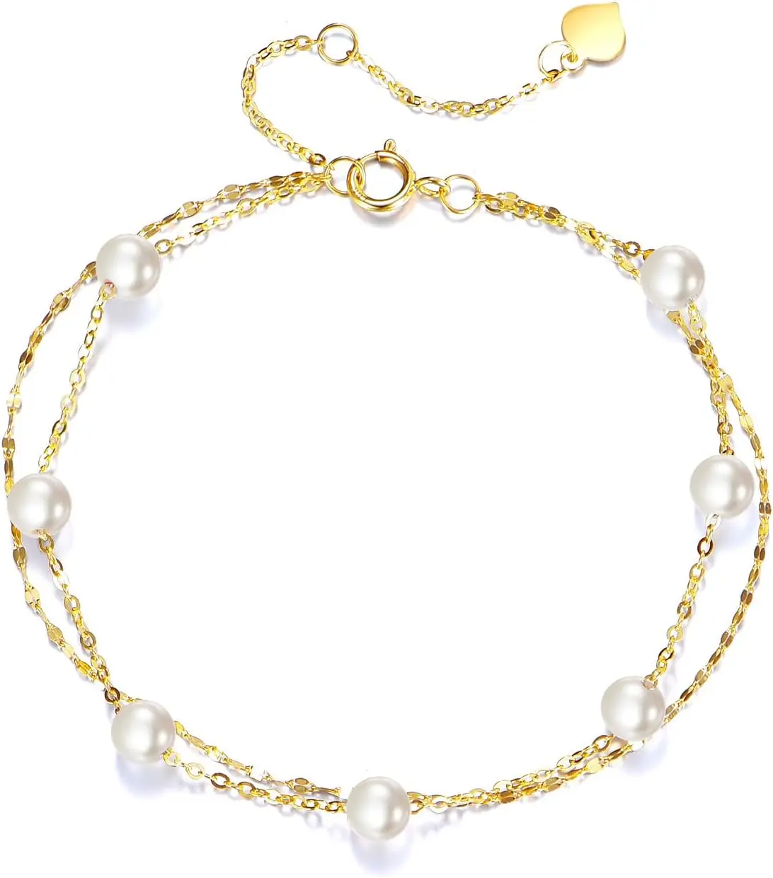 Real 14k Gold Freshwater Cultured Pearl Station Layered Anklet, 14 Karat Ankle Bracelet for Women, 9.4-11 inches
Real 14k Gold Freshwater Cultured Pearl Station Layered Anklet, 14 Karat Ankle Bracelet for Women, 9.4-11 inches