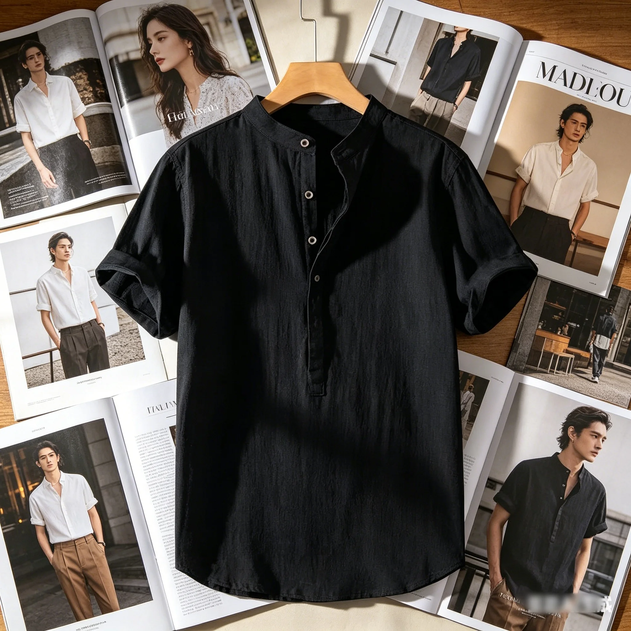 Cotton Linen Hot Sale Men's Short-Sleeved Shirts Summer Solid Color Stand-Up Collar Casual Beach Style Plus Size
Cotton Linen Hot Sale Men's Short-Sleeved Shirts Summer Solid Color Stand-Up Collar Casual Beach Style Plus Size