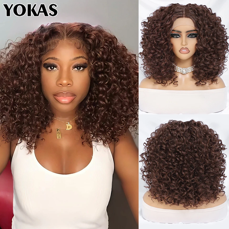Lace Front Wigs Synthetic 13x4x1 T Part Lace Wigs For African Women Chocolate Brown Lace Front Wigs For Afro Female 16" 20"
Lace Front Wigs Synthetic 13x4x1 T Part Lace Wigs For African Women Chocolate Brown Lace Front Wigs For Afro Female 16" 20"