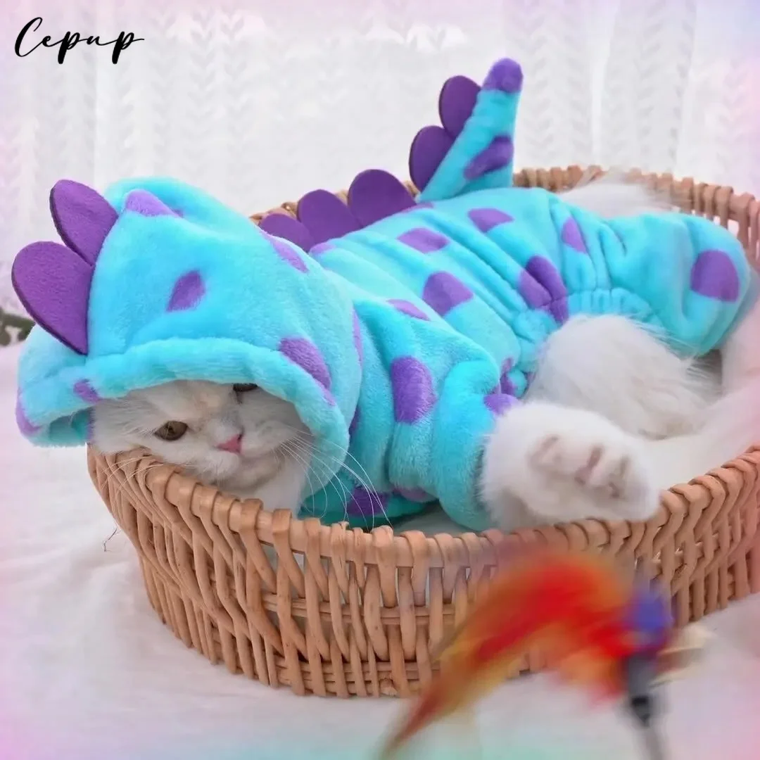 Dinosaur Plush Pet Costume 4-Leg Jumpsuit for Cats and Dogs Cute Winter Flannel Cosplay Outfit for Party Festival
Dinosaur Plush Pet Costume 4-Leg Jumpsuit for Cats and Dogs Cute Winter Flannel Cosplay Outfit for Party Festival