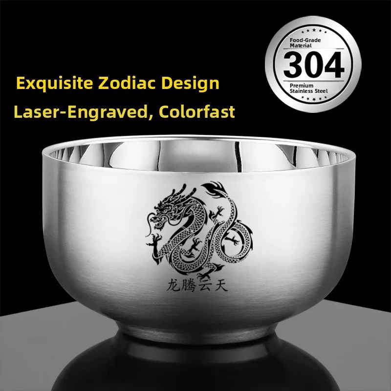 Stainless Steel Bowl Dual Layer Heat Resistant Anti Scalding Chinese Style Rice Soup Bowl Child Proof Bowl Iron Bowl Zodiac
Stainless Steel Bowl Dual Layer Heat Resistant Anti Scalding Chinese Style Rice Soup Bowl Child Proof Bowl Iron Bowl Zodiac