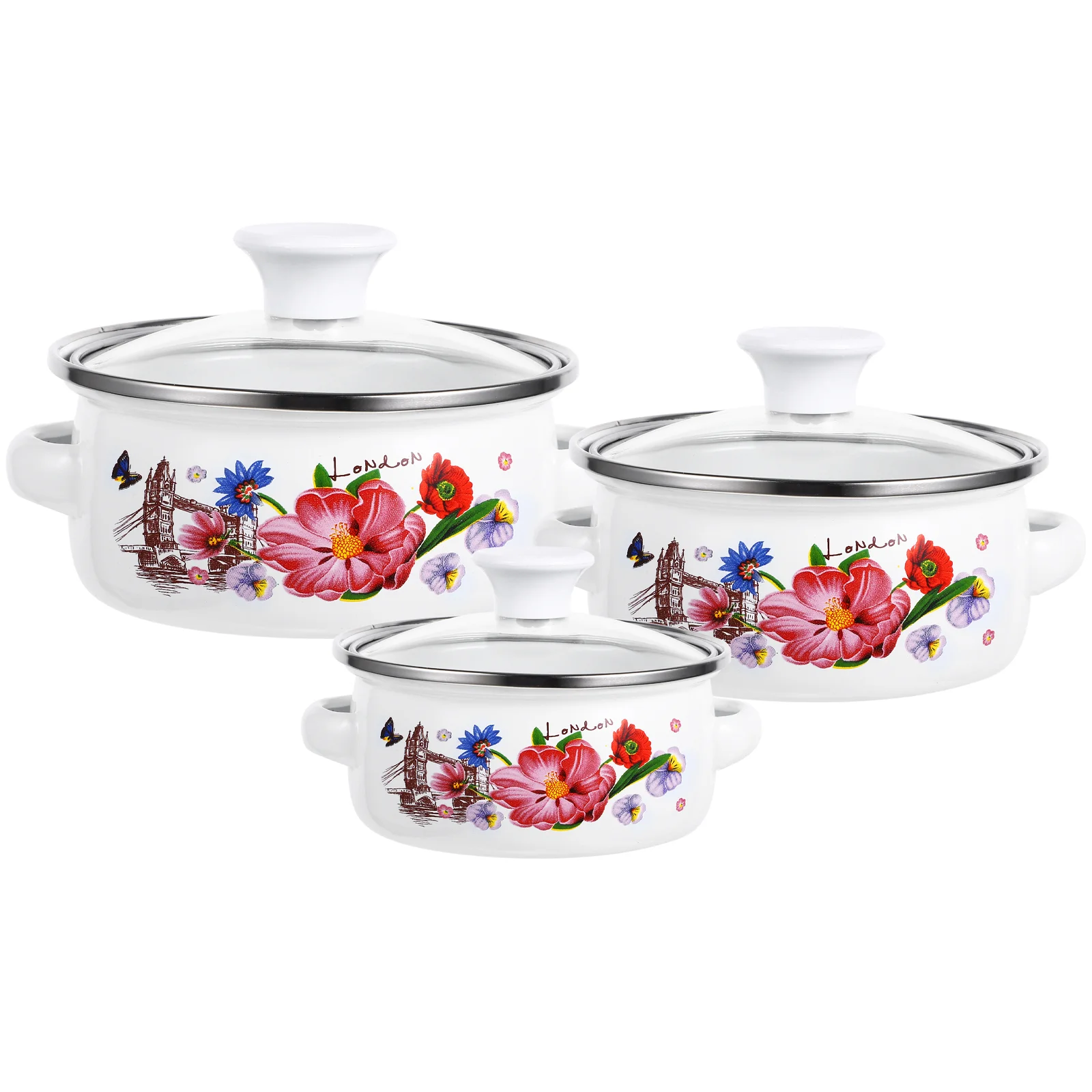 3 Pcs Small Saucepan Soup Pot Double Ear Handles for Stove Top Decorative Stockpot Pans for Instant Noodles More
3 Pcs Small Saucepan Soup Pot Double Ear Handles for Stove Top Decorative Stockpot Pans for Instant Noodles More