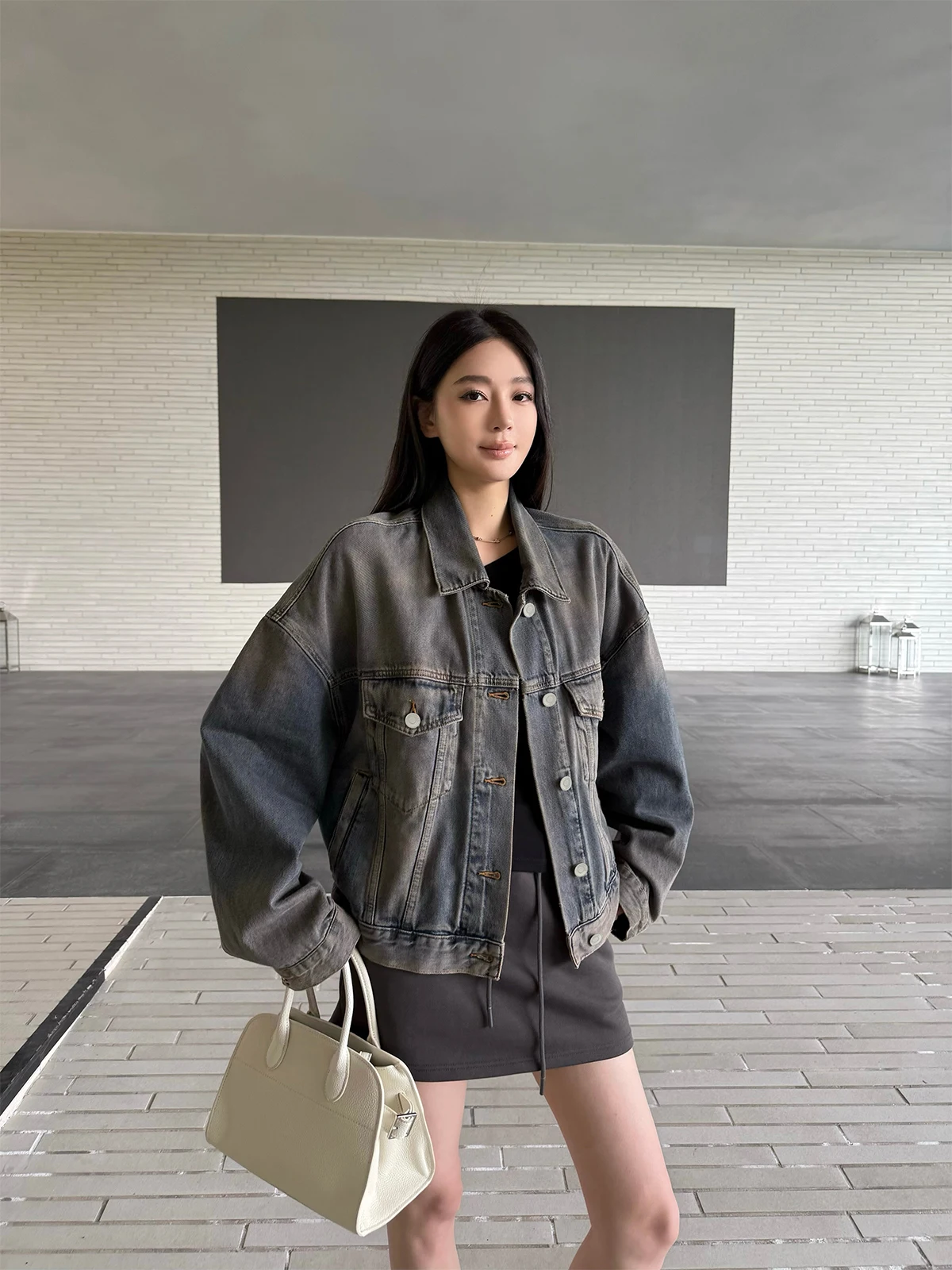ZhouMiao Heavy Industry Retro Nano Wa Loose Women's Denim Jaet Textured Breathable ort Outerwear Spring Commute Sle
ZhouMiao Heavy Industry Retro Nano Wa Loose Women's Denim Jaet Textured Breathable ort Outerwear Spring Commute Sle