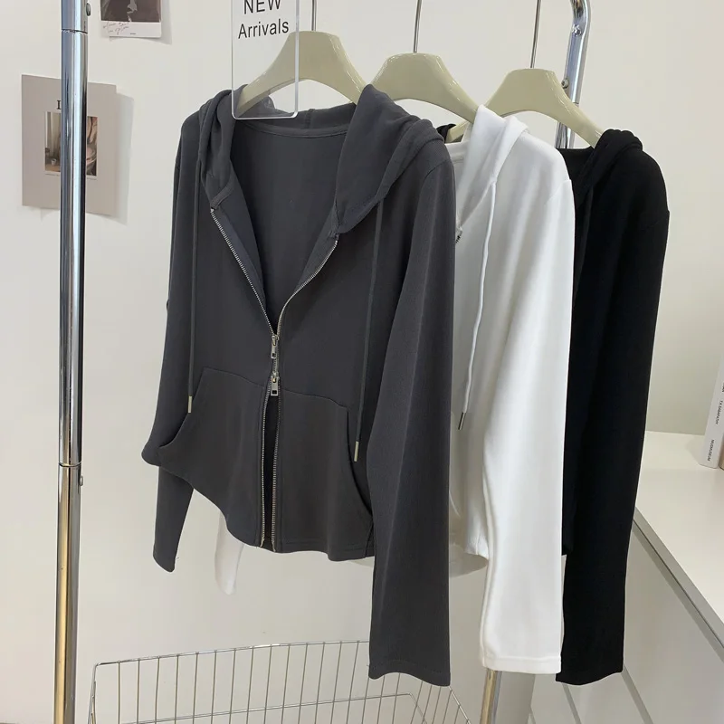 Женская толстовка Pure Desire Sle с капюшоном, свободного кроя, в корейском стиле, утягивающий кардиган с двойной молнией, ранняя осень
Женская толстовка Pure Desire Sle с капюшоном, свободного кроя, в корейском стиле, утягивающий кардиган с двойной молнией, ранняя осень